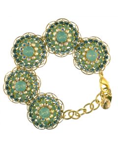 Clara Beau Exquisite Large Round Pacific Opal Crystal Floral Cluster Bracelet
