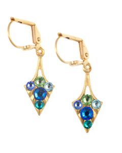 Clara Beau Tiny Daggers Swarovski Crystal Earrings in Gold