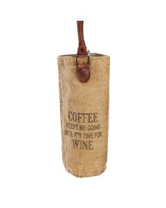 "Coffee Keeps Me Going Until It's Time for Wine" Wine Tote by Clea Ray
