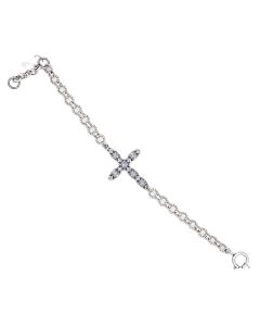 Catherine Popesco Ornate Crystal Cross Gold or Silver Bracelet