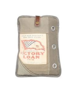 Victory Loan iPad Tablet Holder by Clea Ray Leather & Re-purposed Canvas