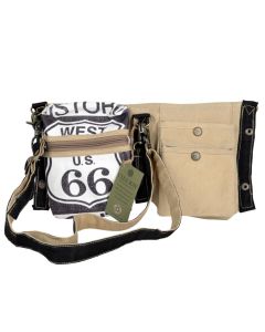 Roote 66 Double Fold Canvas Crossbody Bag by Clea Ray
