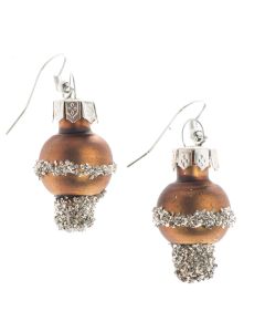 Creative Co-Op Kitschy Vintage Glass Christmas Ornament Earrings