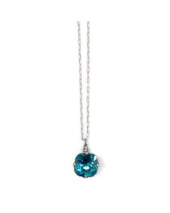 Catherine Popesco Large Stone Crystal Necklace  - Electric Blue and Silver