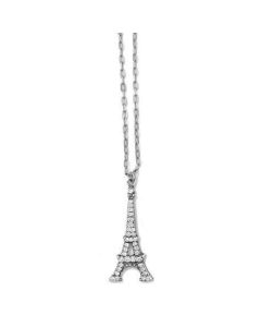 Eiffel Tower Crystal Silver Necklace