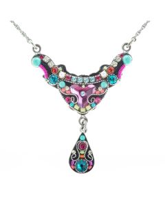 Firefly Elaborate Organic Necklace with Multi Color Austrian Crystals and Czech Beads