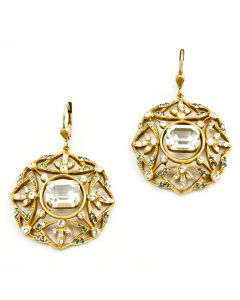 Beautiful Catherine Popesco Gold and Crystal Earrings