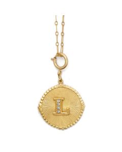 Catherine Popesco Initial Necklace - Gold with Crystal Monogram