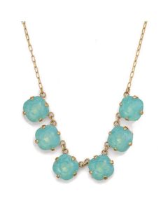 Large Stone Six Crystal Necklace - Pacific Opal & Gold