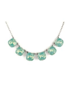Large Stone Six Crystal Necklace - Pacific Opal & Silver