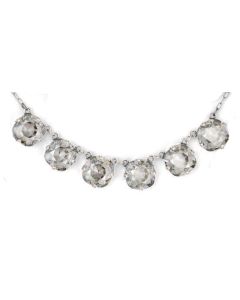 Catherine Popesco Large Stone Six Crystal Necklace - Shade & Silver