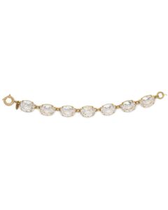 Catherine Popesco Oval Crystal Bracelet - Clear and Gold