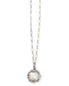 Catherine Popesco Ex-Large Stone Crystal Necklace - Shade and Silver