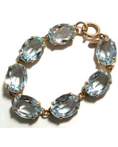 La Vie Parisienne Oval Crystal Bracelet - Indian Sapphire and Gold