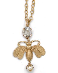Large Bee Gold Necklace - La Vie Parisienne by Catherine Popesco