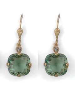 Catherine Popesco Large Stone Crystal Earrings - Marine and Gold