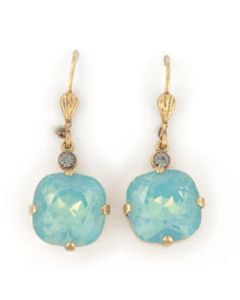 Catherine Popesco Large Stone Crystal Earrings - Pacific Opal and Gold