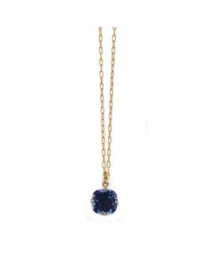 Catherine Popesco Large Stone Crystal Necklace  - Midnight Blue and Gold