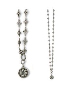Catherine Popesco Long Chain Silver or Gold Necklace with Crystal - 40"