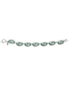 La Vie Parisienne Oval Crystal Bracelet - Marine and Silver