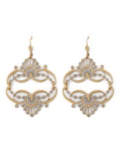 Catherine Popesco Mirrored Tiara BLACK DIAMOND Gold Earrings
