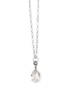 Catherine Popesco Oval Crystal Necklace - Clear and Silver