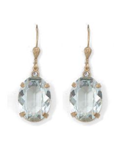 Oval Ice and Gold Crystal Earrings
