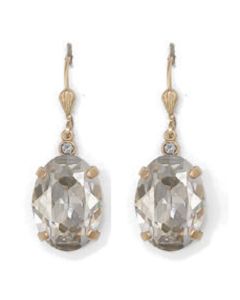 Catherine Popesco Oval Shade and Gold Crystal Earrings