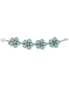 Large Crystal Flower Bracelet - Pacific Opal and Silver 