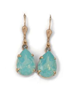 Catherine Popesco Teardrop Pacific Opal and Gold Crystal Earrings