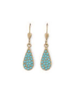 Catherine Popesco Small Turquoise Paved Teardrop Earrings