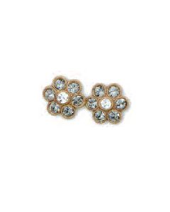 Catherine Popesco Stud or Post Gold Flower Crystal Earrings