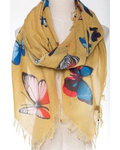 Large JC Sunny 100% Cotton Scarf/Wrap - Pretty Butterflies
