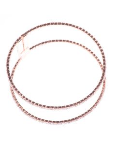 Jubilee Cuff Bracelet Clear Crystals in Double Bands - Rose Gold