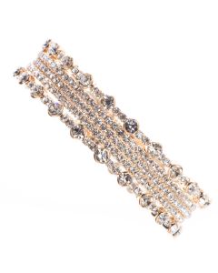 Jubilee Cuff Bracelet Studded with Bands of Small and Large Crystals in Memory Wire