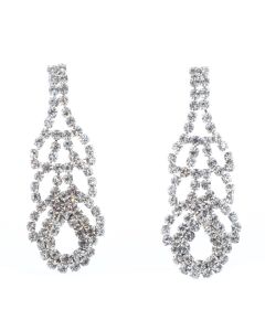 Jubilee Fancy Rhinestone Diamond Crystal Braided Earrings - Silver