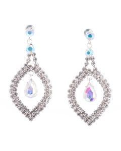Jubilee Fancy Rhinestone Diamond Crystal Drop Earrings - Silver