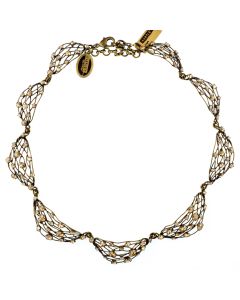 Konplott Golden Shadow Crystal Antique Brass Cages Necklace