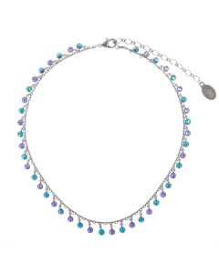 Konplott Jewelry - Blue & Lila Waterfalls Crystal Dangle Necklace