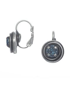 Konplott Jewelry by Miranda Ko Small Blue Denim Silver Cages Earrings