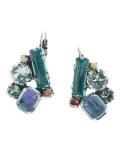 Konplott Jewelry - To Katharine With Love 2 Green Antique Silver Eurowire Earrings