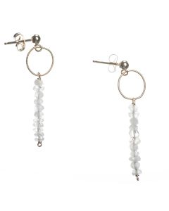 KOZAKH Minimalist Jewelry - Layla Moon Dainty & Delicate Bar Earrings - 14K Gold Filled