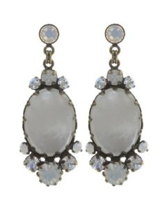 Konplott Jewelry - Dangerous Liaisons White Mother of Pearl Oval Post Earrings
