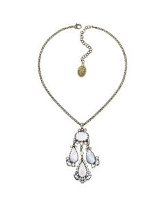 Konplott Jewelry - Dangerous Liaisons White Mother of Pearl Oval & Teardrop Necklace