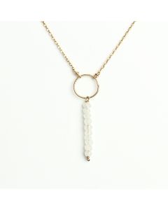 KOZAKH Handmade Minimalist Jewelry - Layla Moon Dainty & Delicate Bar Necklace - 14K Gold Filled