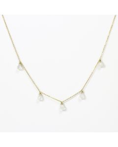 KOZAKH Handmade Minimalist Jewelry - Dainty Long Pluto Delicate Necklace - 14K Gold Filled - Moonstones