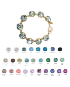 Catherine Popesco Large Stone Crystal Bracelet - Assorted Colors in Gold or Silver