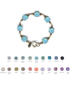 Catherine Popesco Medium Stone 10mm Crystal Bracelet - Assorted Colors in Gold or Silver