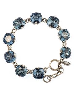Catherine Popesco Large Stone Crystal Bracelet - Midnight Blue and Silver