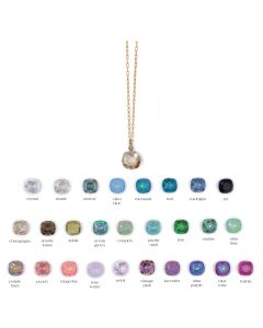 Catherine Popesco Large Stone Crystal Necklace  - Assorted Colors in Gold or Silver